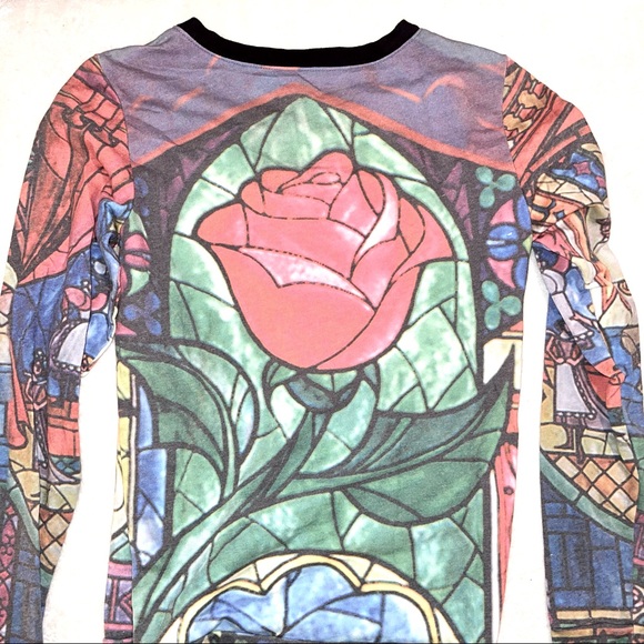 Disney Beauty And The Beast Stained Glass Women's Pullover - Picture 5 of 5